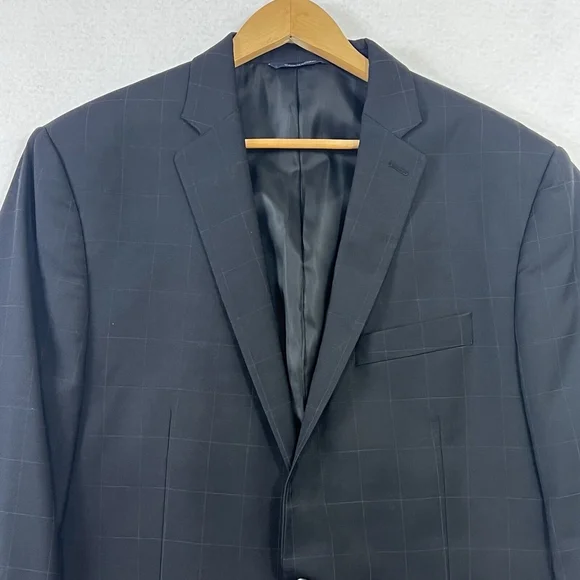 Ralph Lauren Mens Suit Jacket Sport Blazer Black Wool 44L Dillards